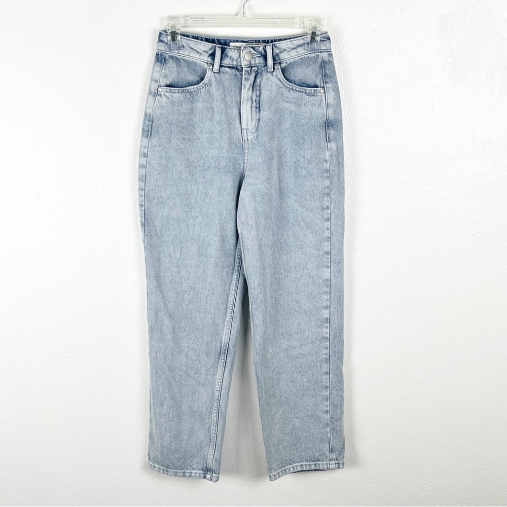 AFENDS Light Wash Organic Cotton Hemp Blend High Rise Ankle Crop Jeans, Size 24